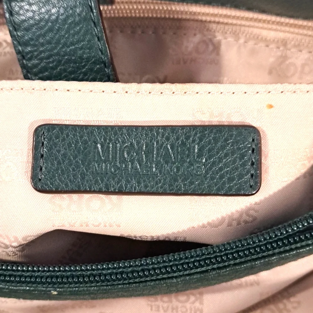 Michael Kors Green Pebbled Leather Satchel